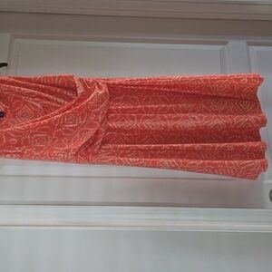 Lands' End Bright Orange Geometric Top